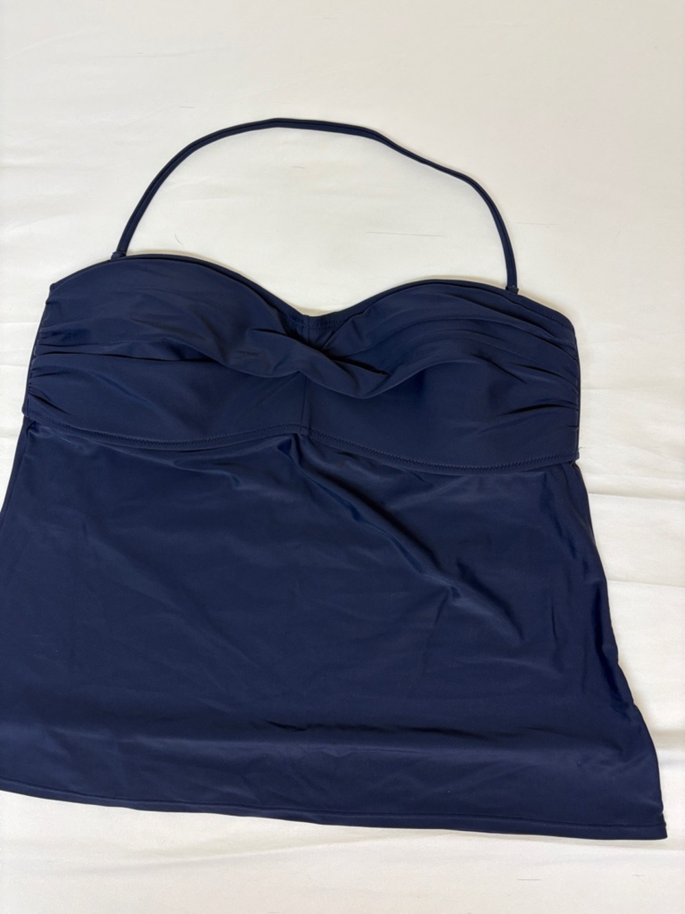 Twist Top Navy Blue Removable Strap Tankini Sz L
